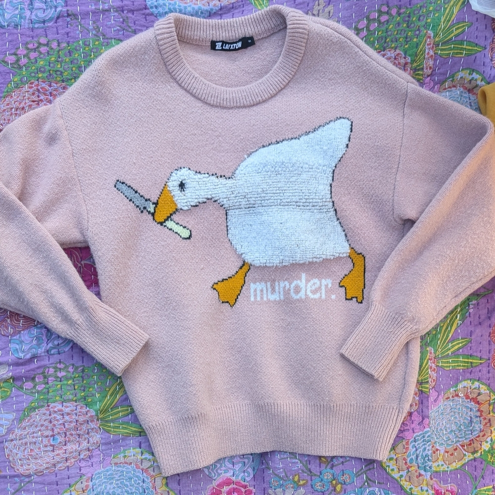 Lucy Pink Goose Graphic Sweater